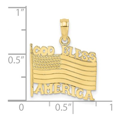 10K Yellow Gold GOD Bless America Flag Charm – view 4