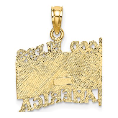 10K Yellow Gold GOD Bless America Flag Charm – view 5