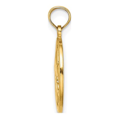 10K Yellow Gold Fleur de Lis Oval Disc Charm – view 3