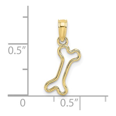 10K Yellow Gold Mini Dog Bone Pendant – view 4