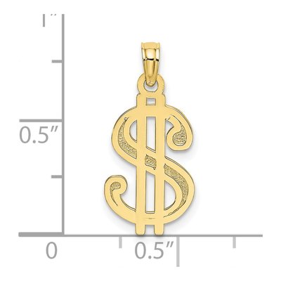 10K Yellow Gold Textured Dollar Sign Charm – view 4