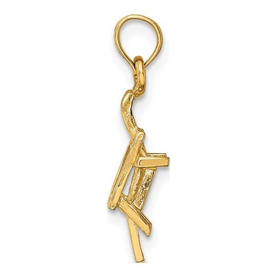 10K Yellow Gold 3D Beach Chair Pendant – view 3