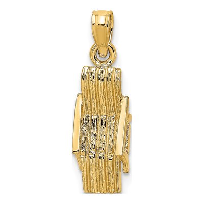 10K Yellow Gold 3D Beach Chair Pendant – view 6