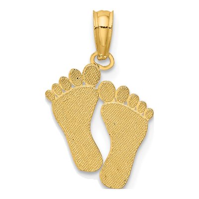 10K Yellow Gold Double Feet Pendant – view 5