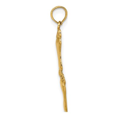 10K Yellow Gold Double Feet Pendant – view 3