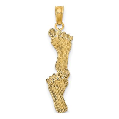 10K Yellow Gold Double Feet Pendant – view 5
