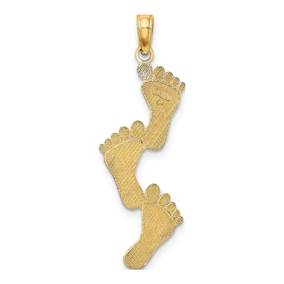10K Yellow Gold Triple Feet Pendant – view 5