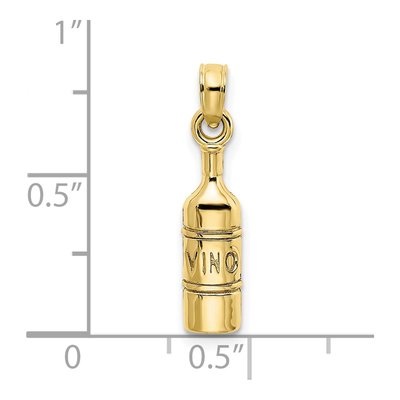 10K Yellow Gold Wine Bottle Pendant – view 4