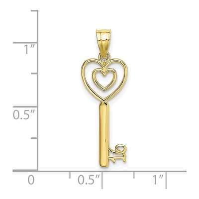 10K Yellow Gold Key Heart Sweet Charm – view 4