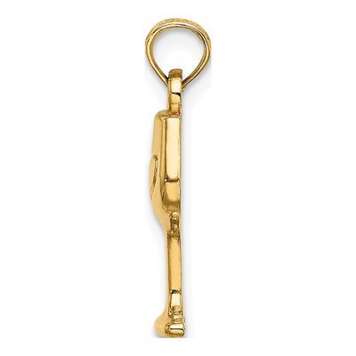 10K Yellow Gold Wine Glass Pendant – view 3