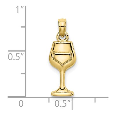 10K Yellow Gold Wine Glass Pendant – view 4