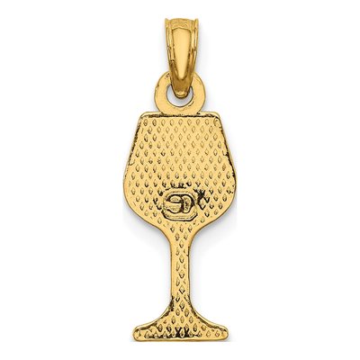 10K Yellow Gold Wine Glass Pendant – view 5