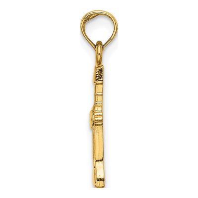 10K Yellow Gold Wine Opener Pendant – view 3
