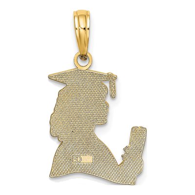 10K Yellow Gold Graduation Girl Pendant – view 5