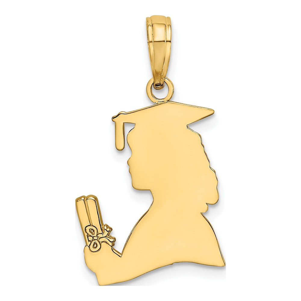 10K Yellow Gold Graduation Girl Pendant