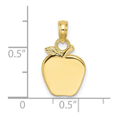 10K Yellow Gold Polished Apple Charm Pendant – view 4