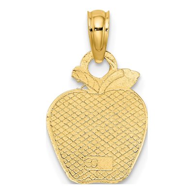 10K Yellow Gold Polished Apple Charm Pendant – view 5