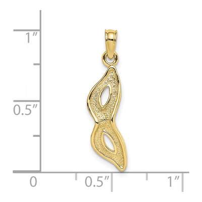 10K Yellow Gold 3D Masquerade Mask Charm – view 4