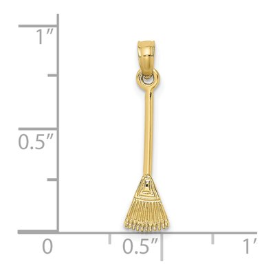 10K Yellow Gold 3D Leaf Rake Garden Charm – view 4