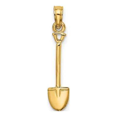 10K Yellow Gold 3D Shovel Garden Tool Charm – view 5