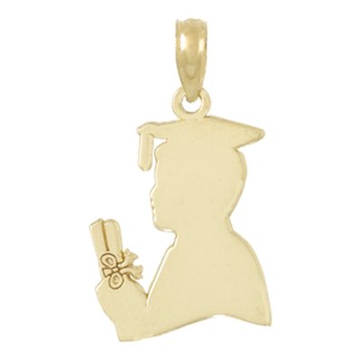 10K Yellow Gold Male Graduation Pendant – view 5