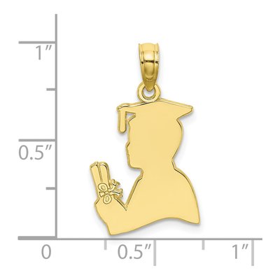 10K Yellow Gold Male Graduation Pendant – view 6