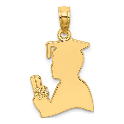 10K Yellow Gold Male Graduation Pendant