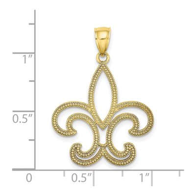 10K Yellow Gold Fleur de Lis Pendant – view 4