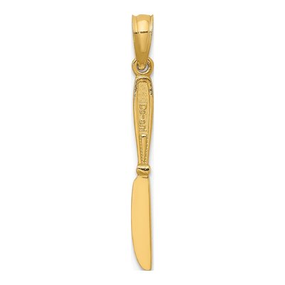 10K Yellow Gold 3D Table Knife Charm – view 5