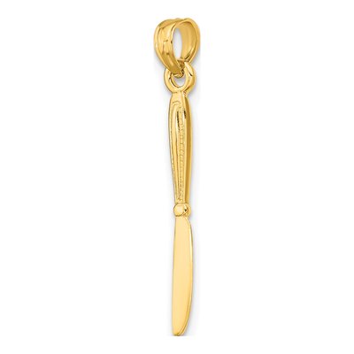 10K Yellow Gold 3D Table Knife Charm – view 6