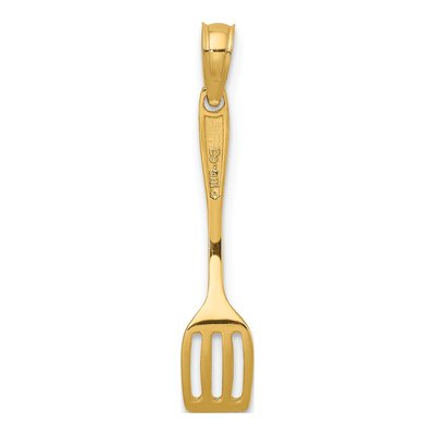 10K Yellow Gold 3-D Spatula Pendant – view 5