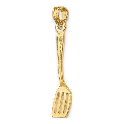 10K Yellow Gold 3-D Spatula Pendant – view 6