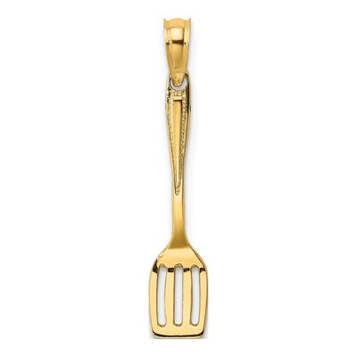 10K Yellow Gold 3-D Spatula Pendant