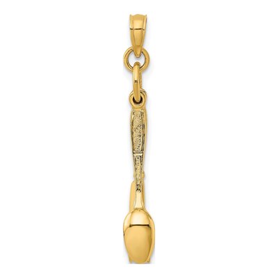 10K Yellow Gold 3D Knife Fork Spoon Charm – view 5