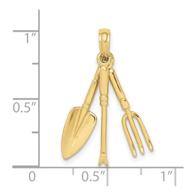 10K Yellow Gold 3D Garden Hand Tool Charm – view 4