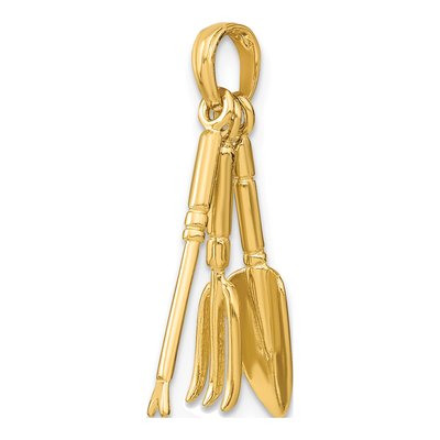 10K Yellow Gold 3D Garden Hand Tool Charm – view 6