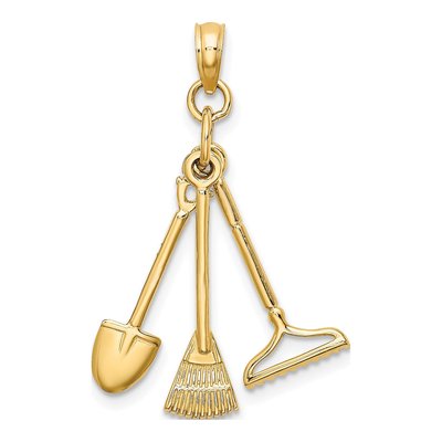 10K Yellow Gold Garden Tool Charm – view 5