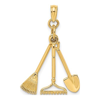10K Yellow Gold Garden Tool Charm