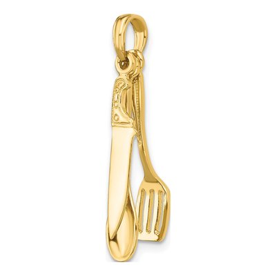10K Yellow Gold 3D Movable Spatula Charm – view 6