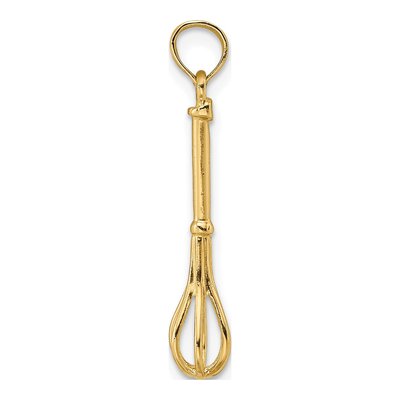 10K Yellow Gold 3D Whisk Pendant – view 3