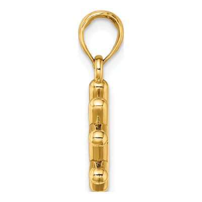 10K Yellow Gold 3-D Hashtag Pendant – view 3