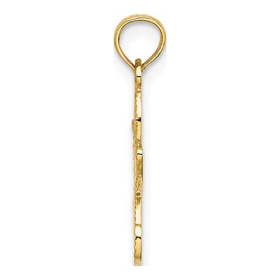 10K Yellow Gold Flat Starfish Pendant – view 3