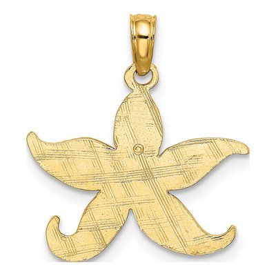 10K Yellow Gold Flat Starfish Pendant – view 5
