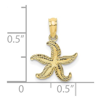 10K Yellow Gold Flat Starfish Pendant – view 4