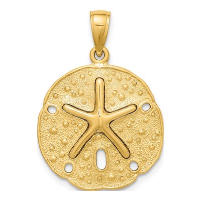 10K Yellow Gold Sand Dollar Starfish Charm