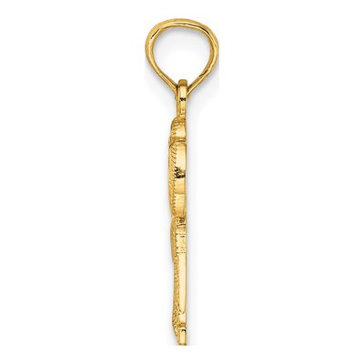 10K Yellow Gold Textured Double Palm Tree Charm – view 2