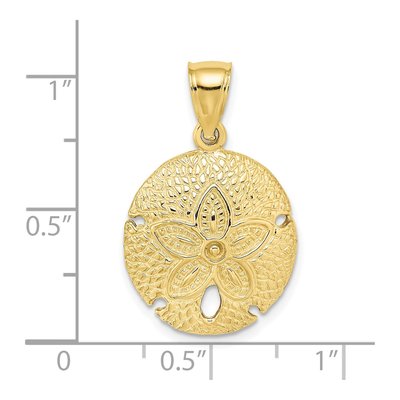 10K Yellow Gold Sand Dollar Pendant – view 4