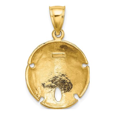 10K Yellow Gold Sand Dollar Pendant – view 5