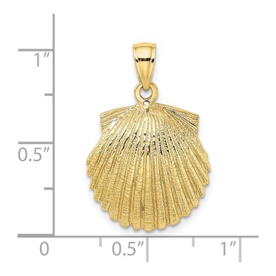 10K Yellow Gold Scallop Shell Pendant – view 4