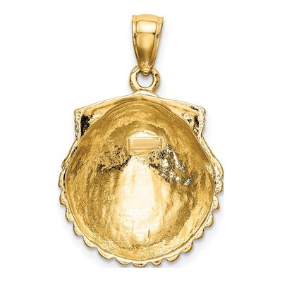 10K Yellow Gold Scallop Shell Pendant – view 5
